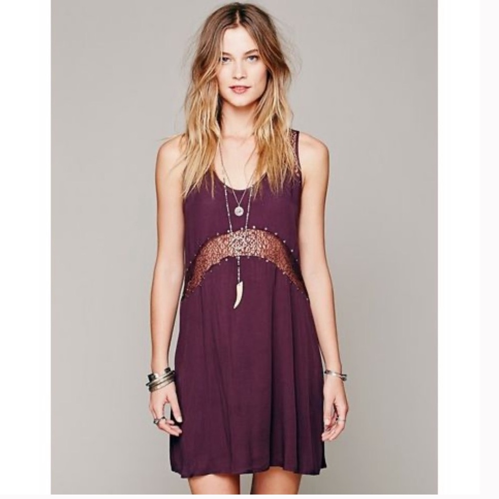 Bless’ed are the Meek Tracker mini dress in purple eggplant aubergine